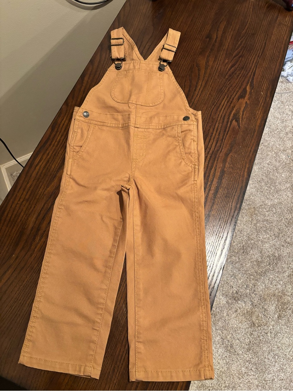 L.L.Bean Tan Kids Overalls with Front Bib